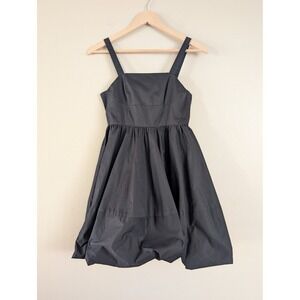 Vero Moda Black Cotton Bubble Hem Mini Dress Square Neck Sleeveless XS Playful